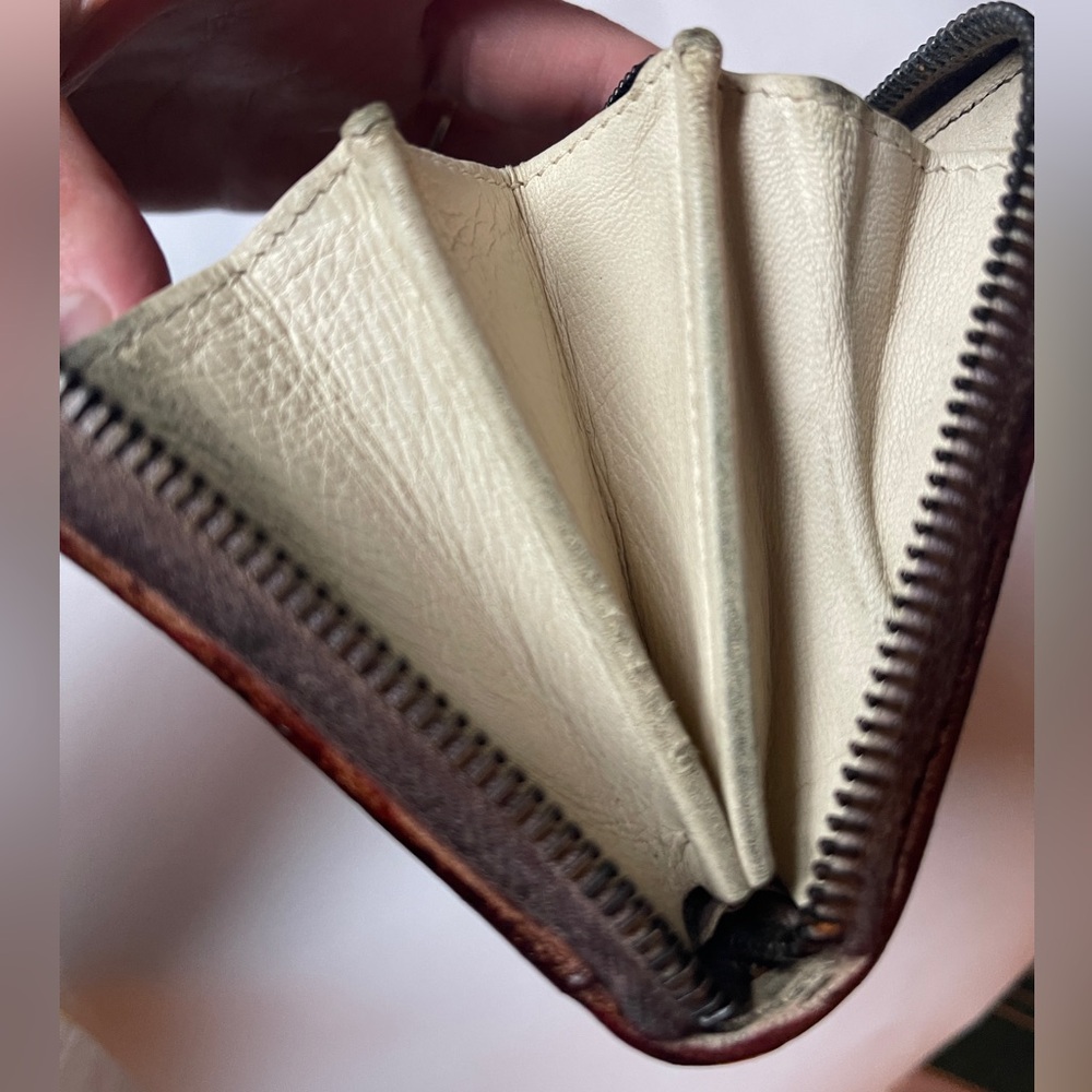 SOLD ❌ Bottega Veneta long wallet repainted rustic project leather brown - Picture 11 of 13